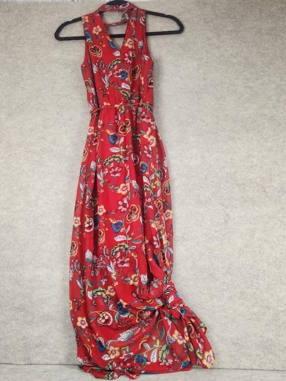 By & By Women's Boho-Style Long dress with Belt Size XS